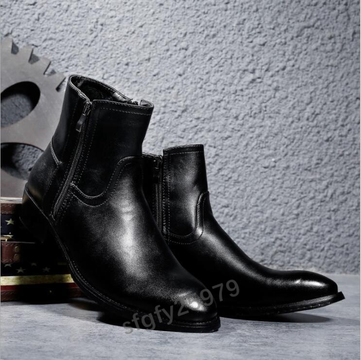 I844☆新品人気** 秋　メンズ トレンド マーチン風(fēng)ブーツ ショート ブーツ 黒 サイズ 24～27.5cmサイズ