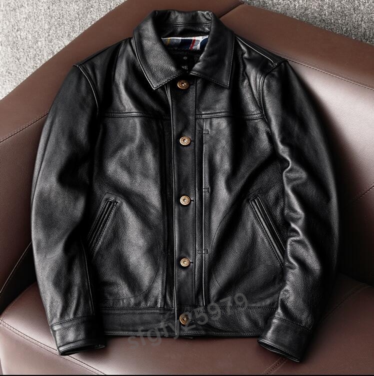 贈り物 J384☆新品ライダースジャケット レザージャケット Ｓ～5ＸＬ黒 メンズファッション 20304050代 革ジャンコート 本革 ヴィンテージ 牛革 Mサイズ