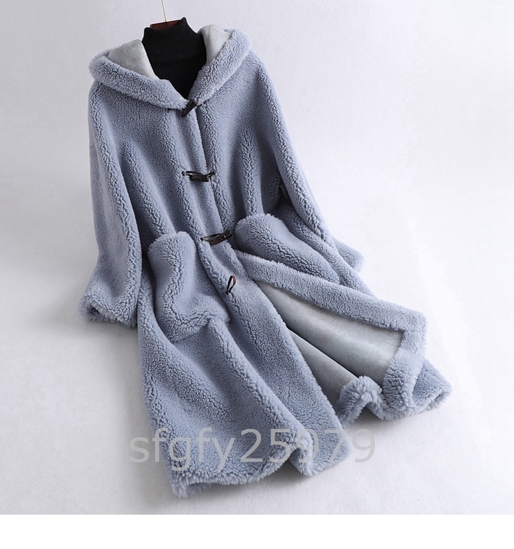 D115☆羊毛 本毛皮 フロック 毛皮コート ファーコート おしゃれ 暖かい アウター サイズ/色選択可_画像9