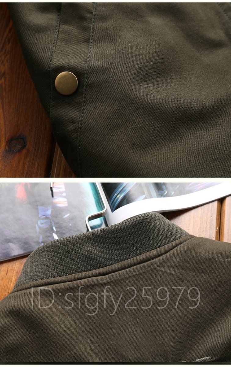 R23☆新品売れ筋 メンズ ライダースジャケット ミリタリージャケット ジャンパー ブルゾン アウターＭ~4XL黒色_画像6