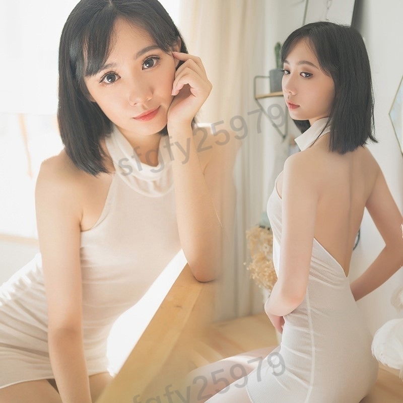 A811☆超セクシー可愛い ミニスカート ドレス コスプレ シースルー ボディコン キャバ嬢 /ホワイト_画像1
