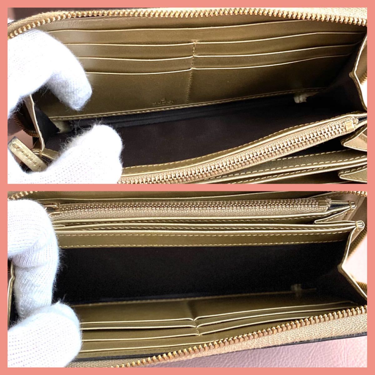 正規品】極美品 GUCCI シマ ブラック ラウンドファスナー ジッピー