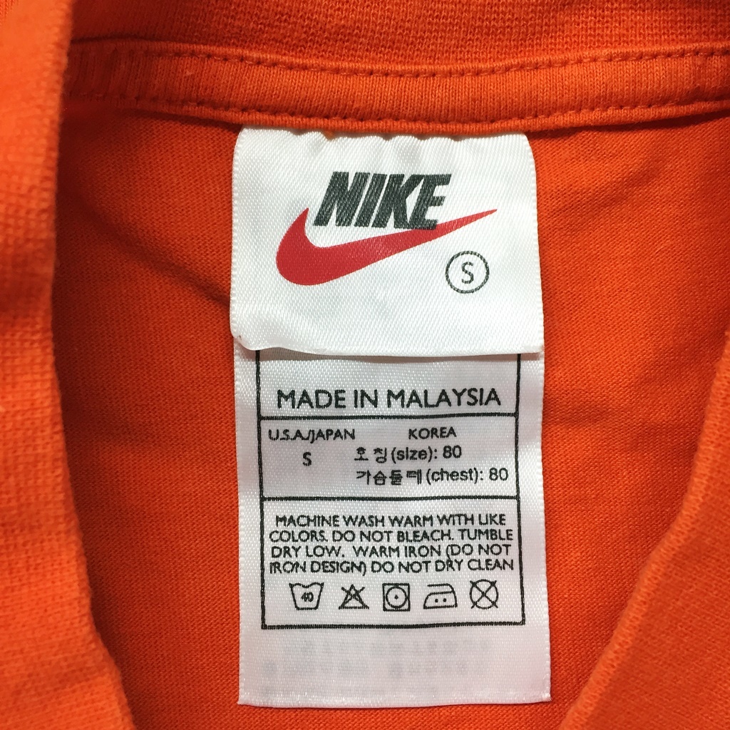 【人気】NIKE/ナイキ 半袖Tシャツ ロゴ クルーネック コットン100％ オレンジ サイズS/S4275_画像4