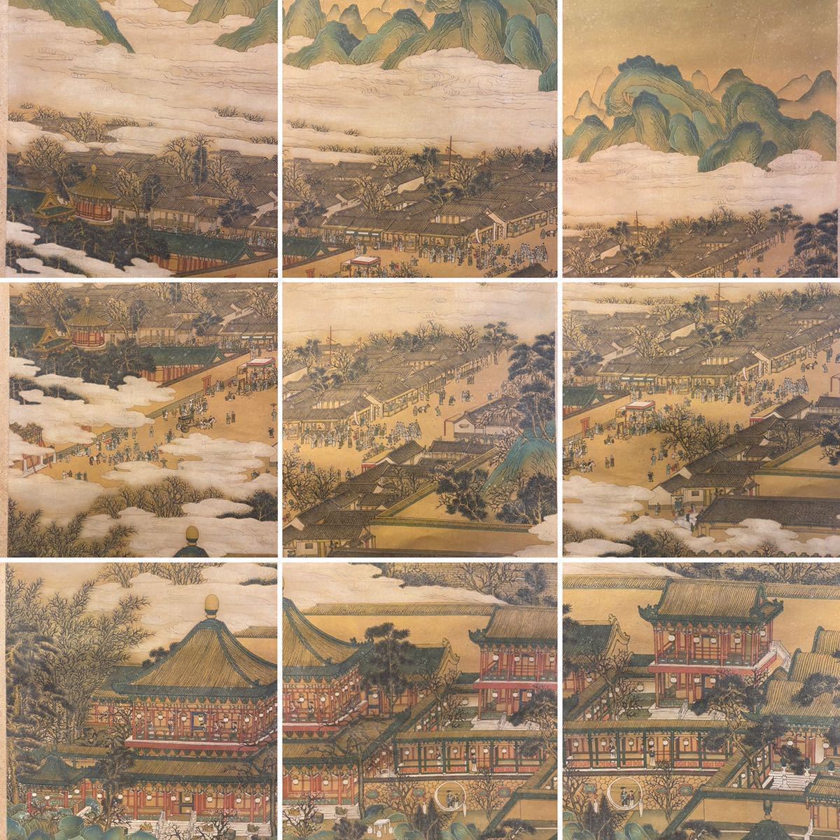 全国無料2024中国　掛軸　『張大千・山水人物図』絹本　真作　肉筆　中国古美術　アンティーク 掛軸