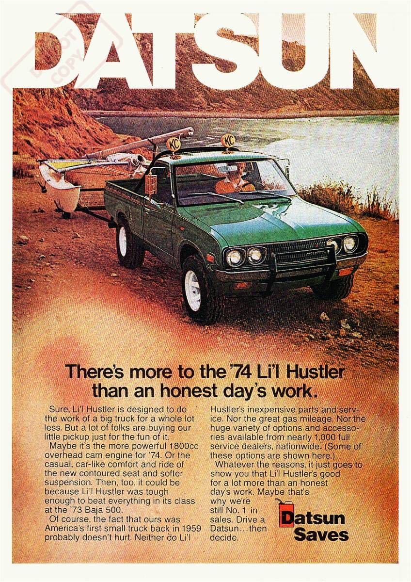  постер [1974 Nissan * Datsun Truck 620] Datsun Truck Северная Америка версия реклама постер *Datsun Lil Hustler