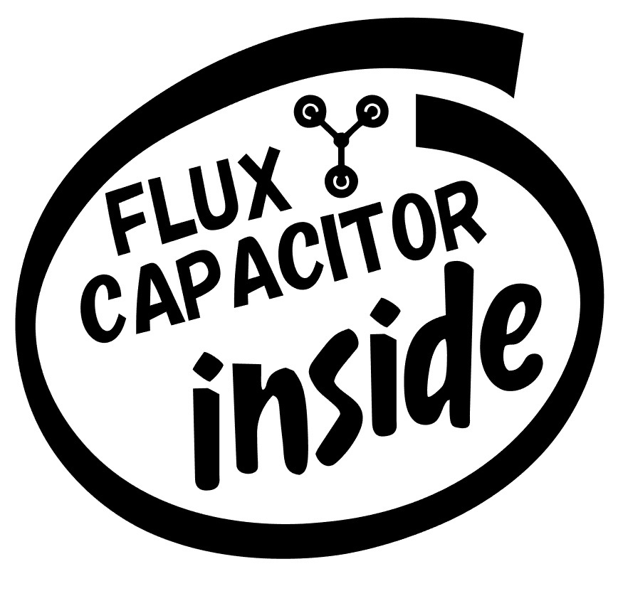 S140 BTTF(Flux Capacitor inside)カッティングステッカー10cm＠バックトゥザフューチャー_画像1