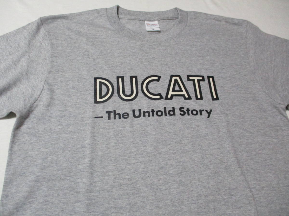 【DUCATI ビンテージロゴ 半袖Tシャツ】希少 ◎杢グレー 半袖Tシャツ 新品 L寸　検/ドカティ デスモ _画像4