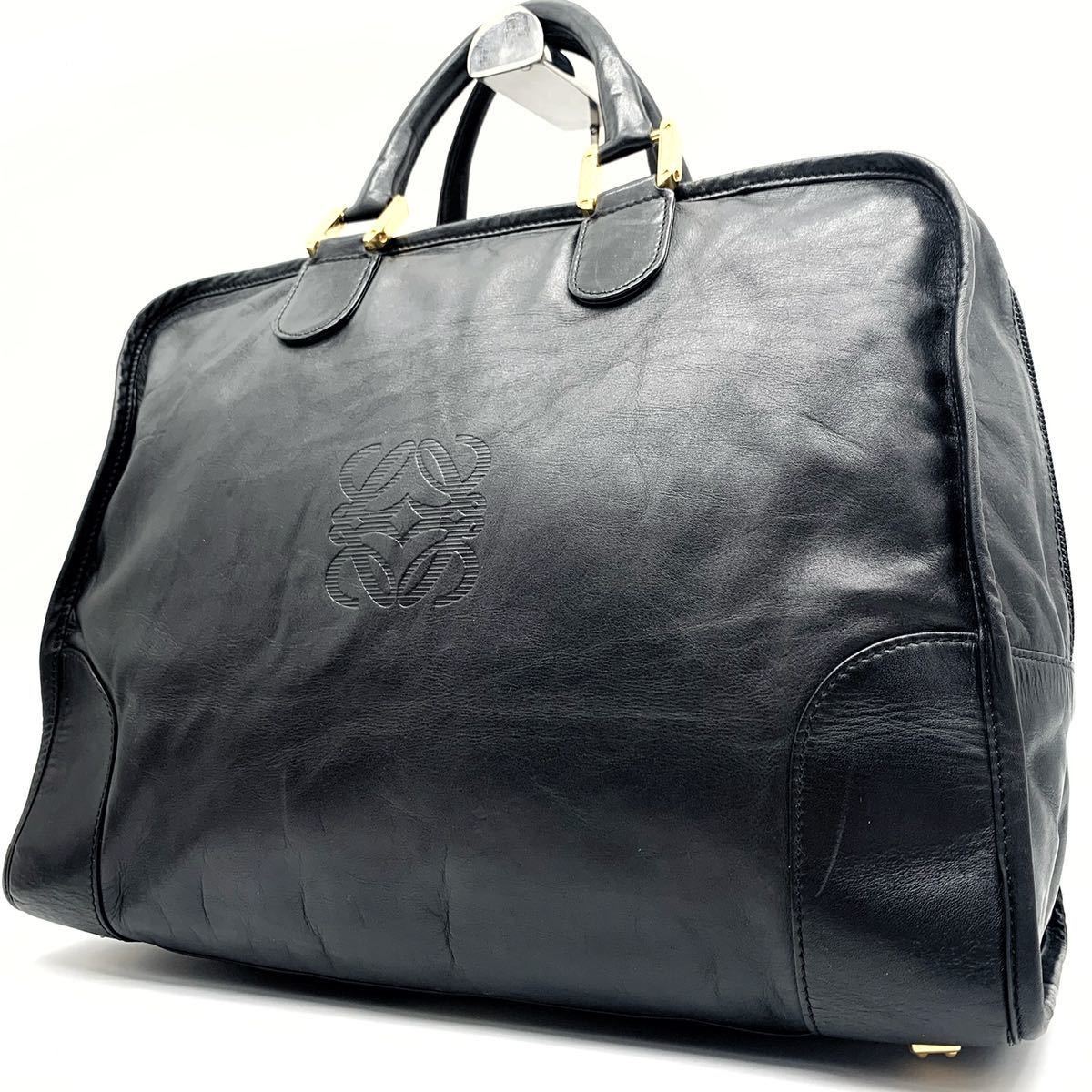 1円【美品】LOEWE ロエベ アマソナ40 メンズ ビジネスバッグ ボストン