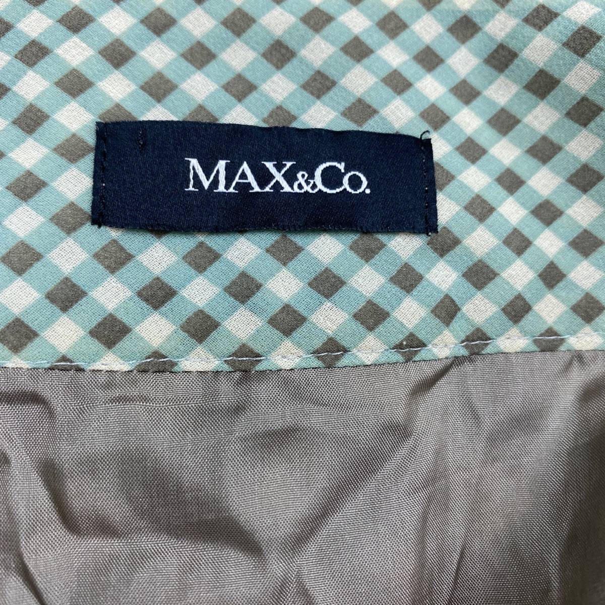 マックス＆コー MAX&Co. スカート チェック ギンガムチェック グリーン 可愛い ブルーミングスカート サイズ38 M相当 m11_画像7