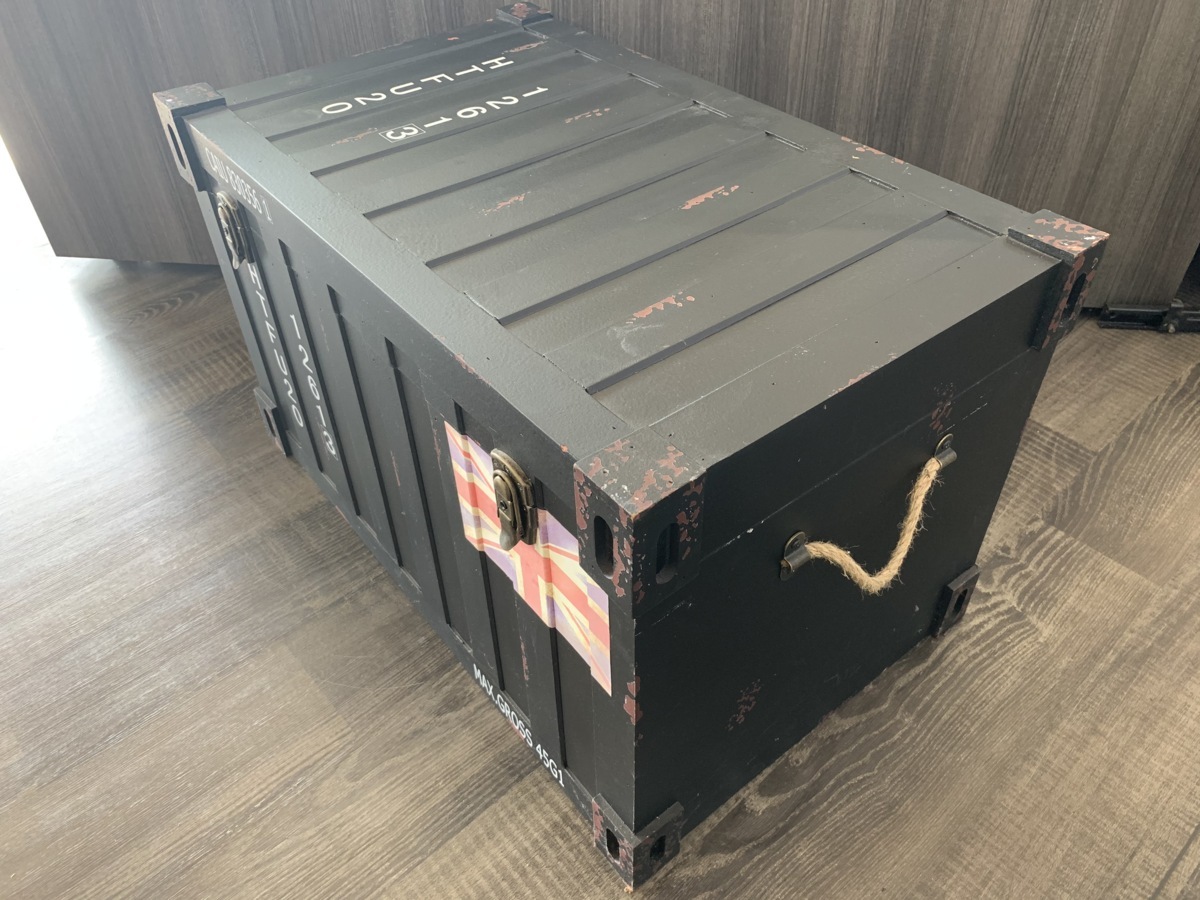 ☆おしゃれ 収納 コンテナボックス 木製 サイズ 特大 /おもちゃ箱 BOX 棚 レトロ 壁 道具 ウッド 小物 椅子 インテリア 本棚 5