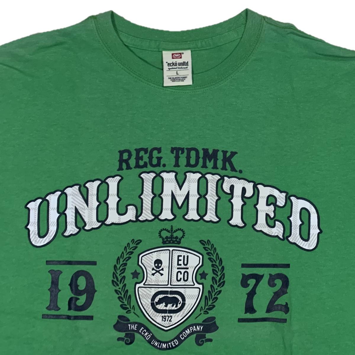 [並行輸入品] ECKO UNLTD エコー アンリミテッド 1972 ロゴプリント 半袖 Tシャツ (グリーン)　L