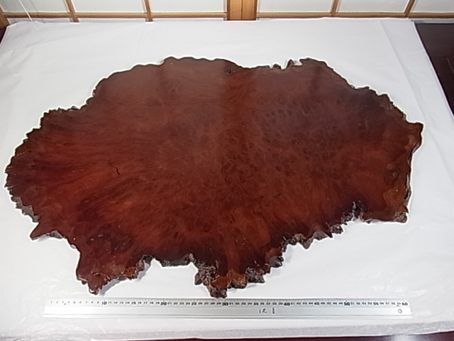 瘤杢 玉杢 花梨天然木 花台 敷板 華道具 煎茶道具 ヨコ約87cm タテ