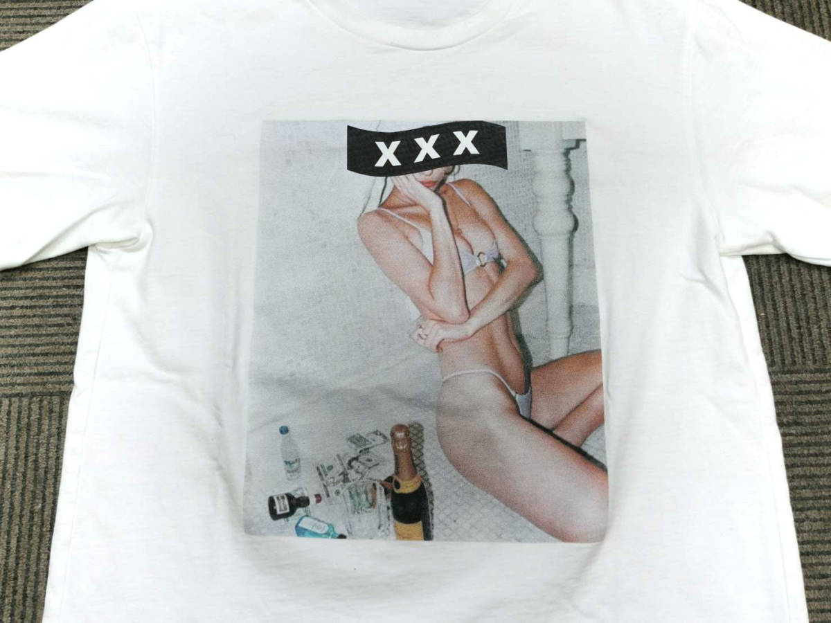 GOD SELECTIONXXX(ゴッドセレクショントリプルエックス) ガールプリントTシャツ M(白)■半袖 女性 sexy_画像2