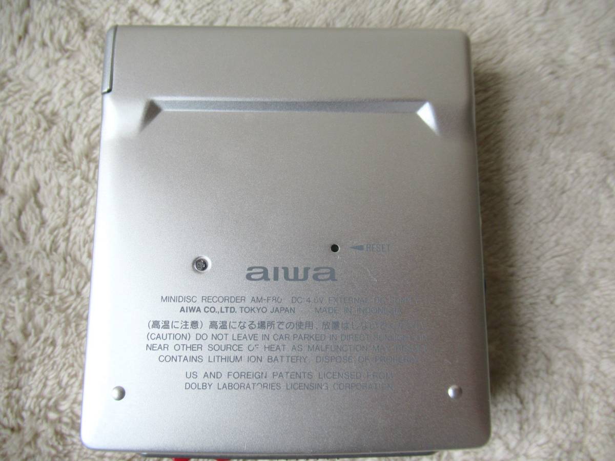 AIWA AM-F80 アイワ 録音 RECORDING ポータブルMDプレーヤー AIWA AM-F80 アイワ 録音 RECORDING ポータブルMDプレーヤー