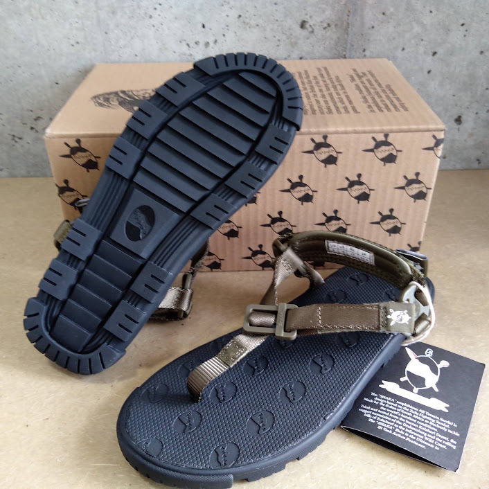 〇SHAKA SANDALS　SLACKLINE BFシャカサンダル　スラックラインBF ARMY US5　JP23　（大きめ、24相当）アウトソール実寸　25.3㎝×10㎝_画像6