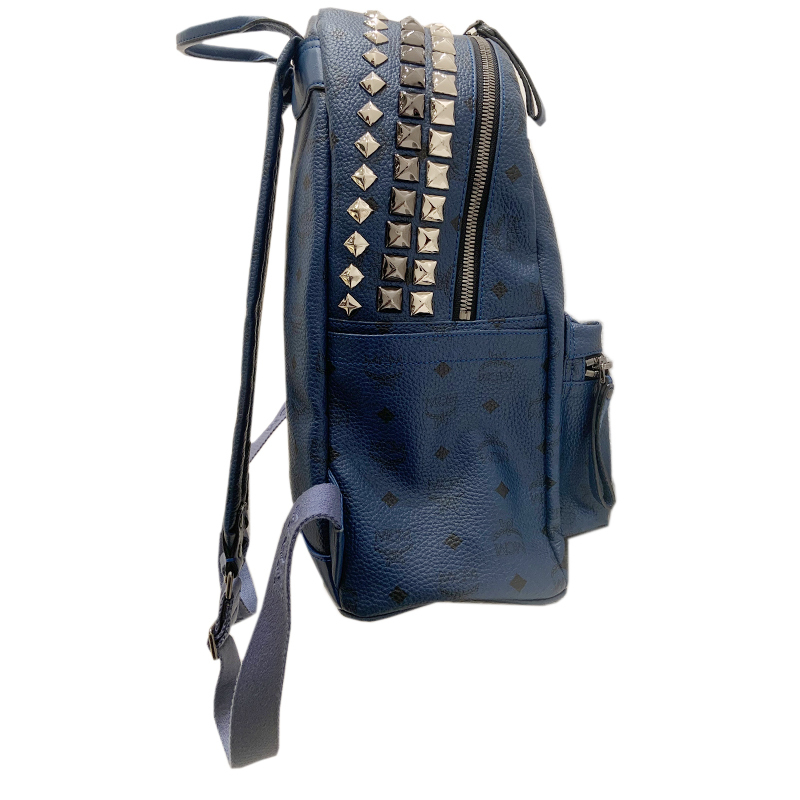 エム・シー・エム MCM スタッズ バックパック ブルー リュック