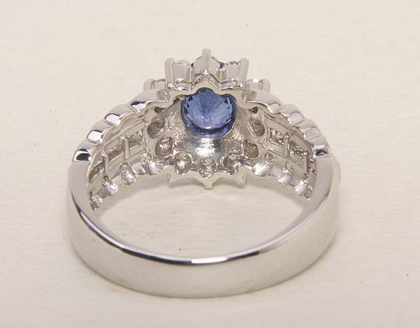 《質屋出品》Pt900★美色の天然サファイア1.1ct+ダイアデザインリング★k-3048_画像3