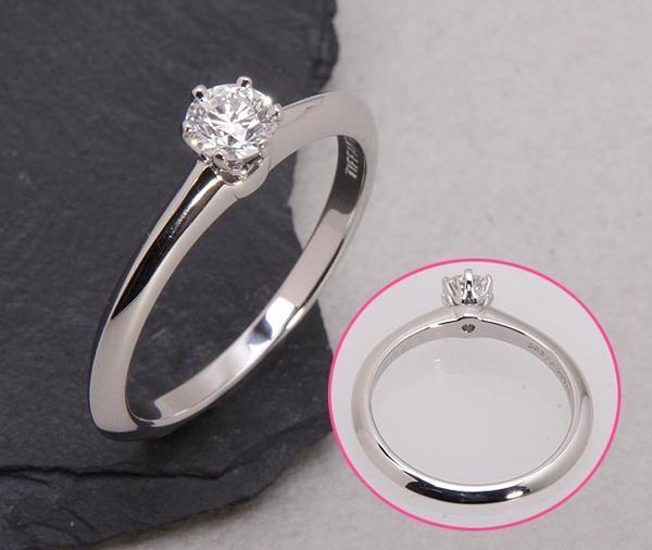 《質屋出品》TIFFANYティファニー★Pt950天然ダイアモンド0.28ctリング★C-2190