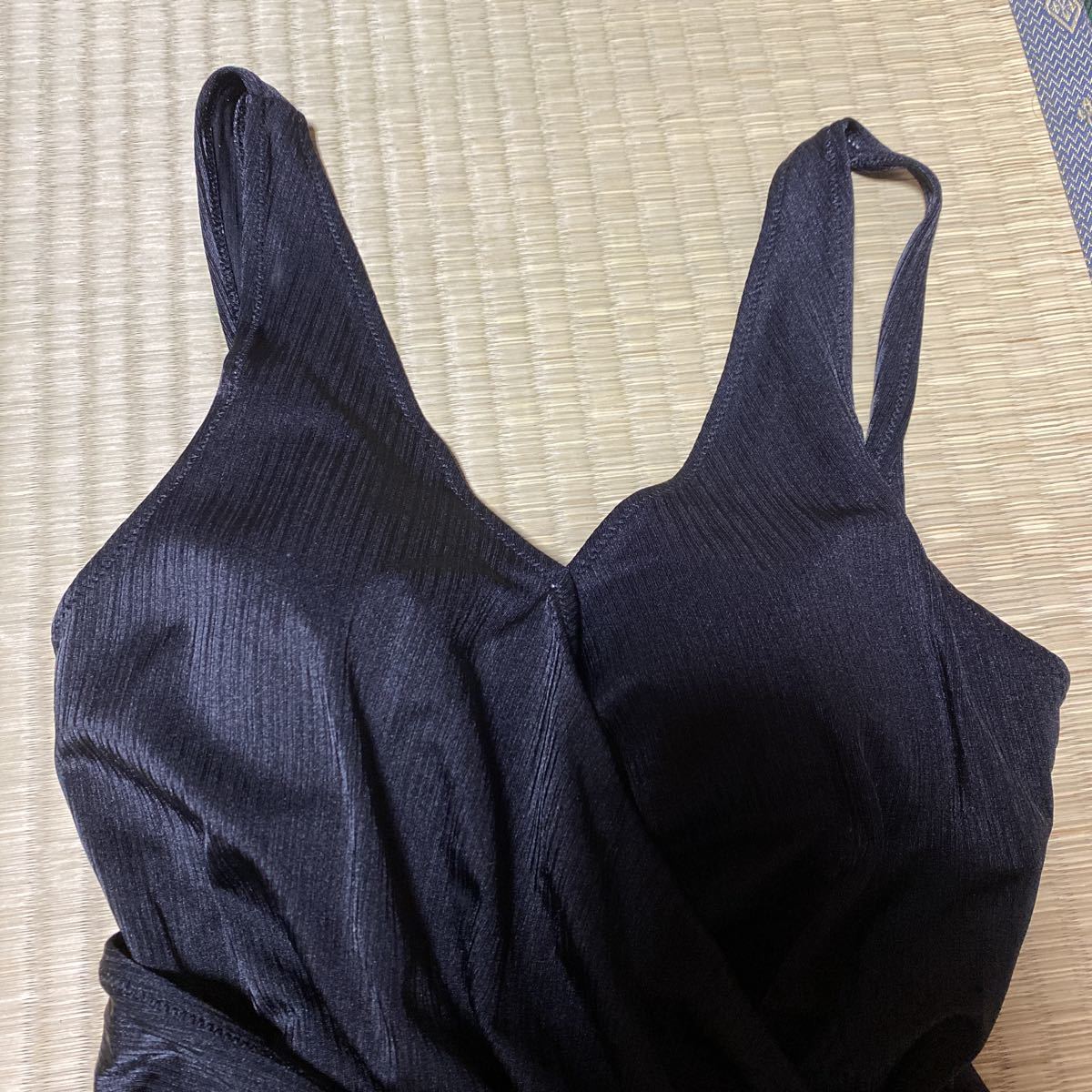ワコール WACOAL ワンピース水着 光沢 ブラック 黒 細め 洗濯済 ワコール WACOAL ワンピース水着 光沢 ブラック 黒 細め 洗濯済