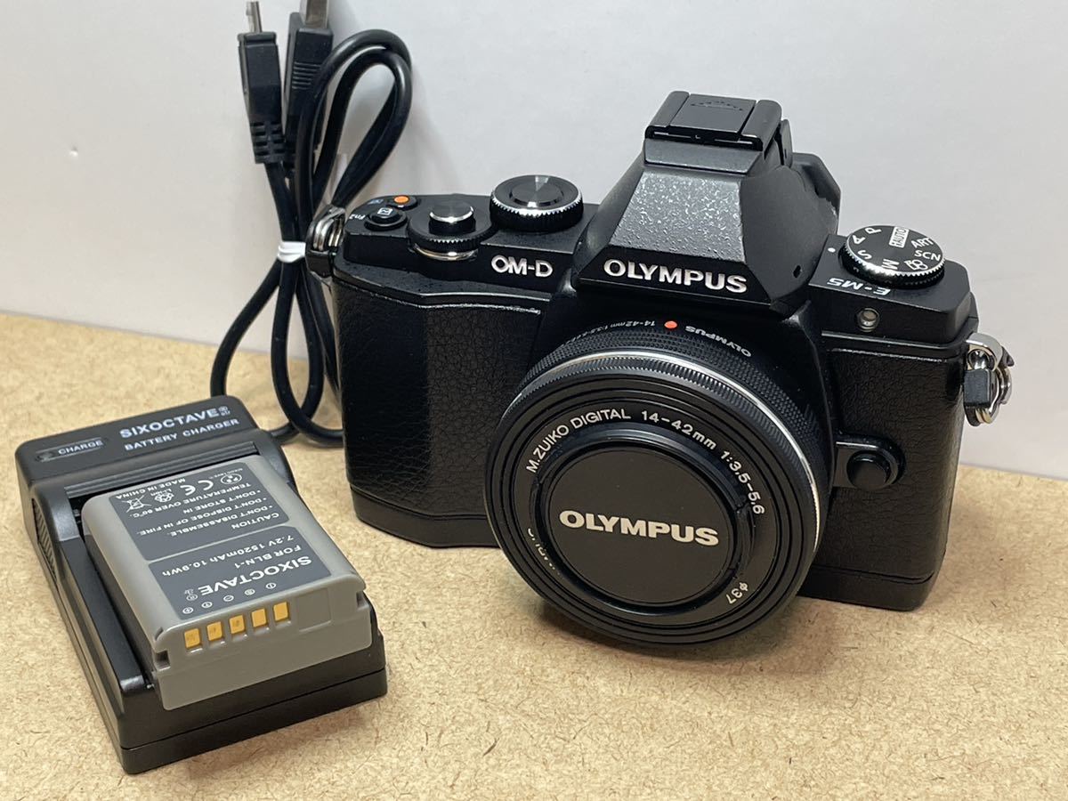 OM-D E-M5 エリートブラック 14-42EZレンズセット オリンパス www