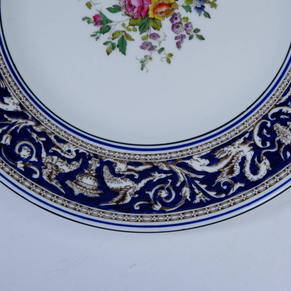 ウェッジウッド フロレンティーン コバルトブルー ディナープレート 27cm Wedgwood FLORENTINE 茶壺 花柄_画像5