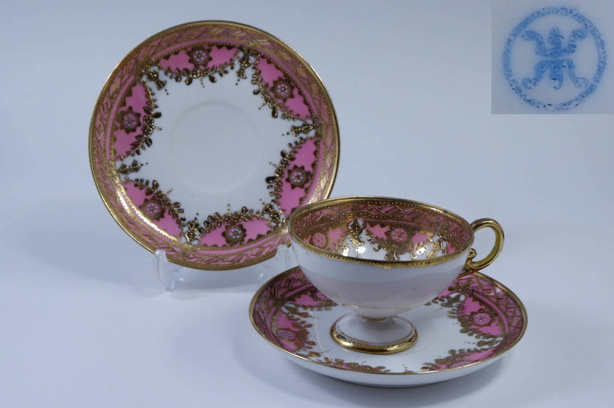  Old Noritake золотая краска . вверх розовый cup & блюдце & блюдце peti старт ru первый период. maru ki печать ...