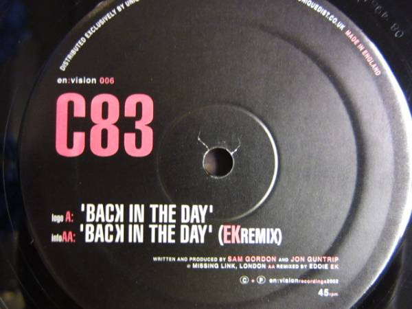 12inch C83 / Back In The Day 5枚以上で送料無料_画像1