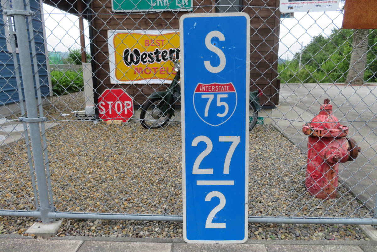 INTERSTATE75 ロードサイン反射板駐車禁止ヴィンテージアメリカ看板 