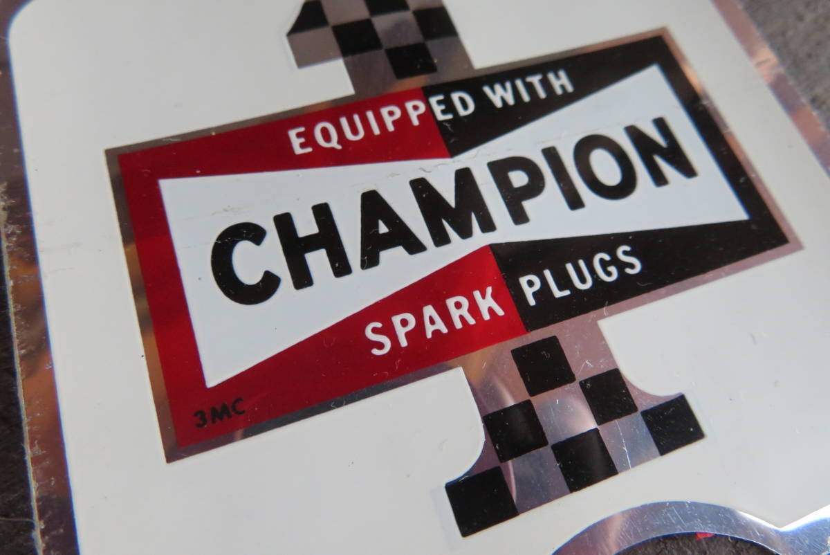 希少 CHAMPION SPARK PLUGS PLUG デカール ステッカー チャンピョン プラグ ヴィンテー アメリカ 看板 ガレージ 店舗 USA（A-45）_画像3