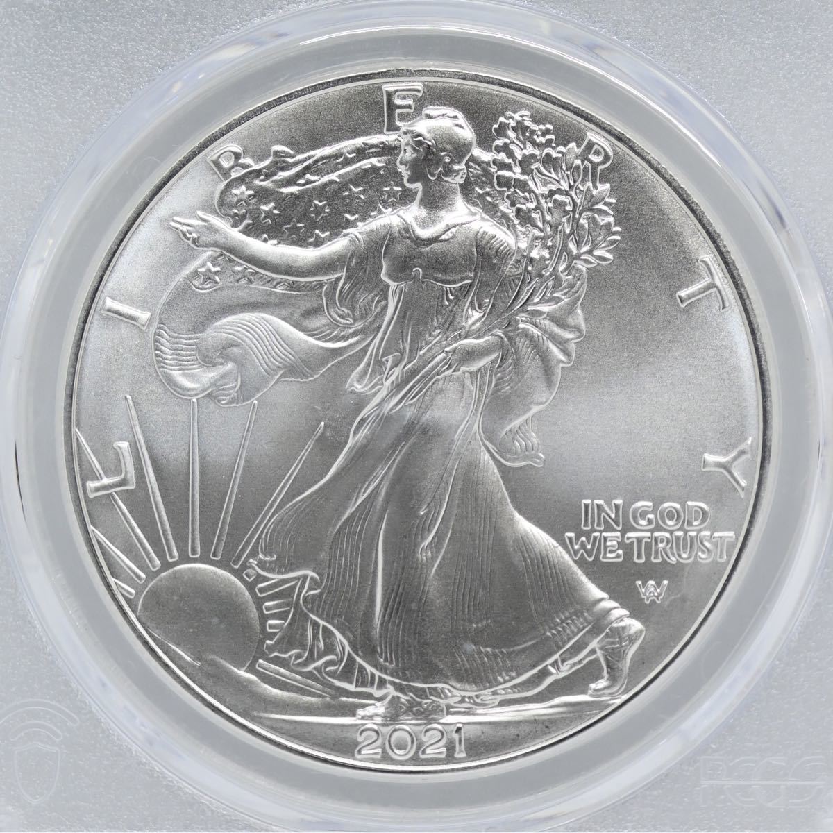 2021新タイプPCGS MS70First DayofIssueイーグル銀貨 SilverEagle1oz