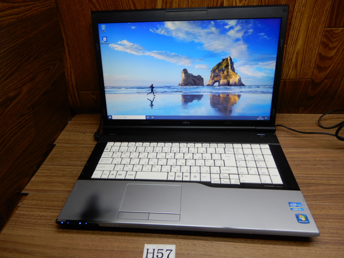 ☆Ｈ57☆ジャンク品★大型17インチ液晶★第3世代Core i5★Windows10-64bit★メモリ4GB★250GB-HDD★富士通★LifeBook N532/E_画像1