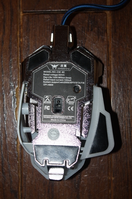 Combaterwing 光学式マウス CW-80 美品 LEDライト USB有線 4800DPI ゲーミングマウス 10ボタン 送料無料 送料込み_画像5