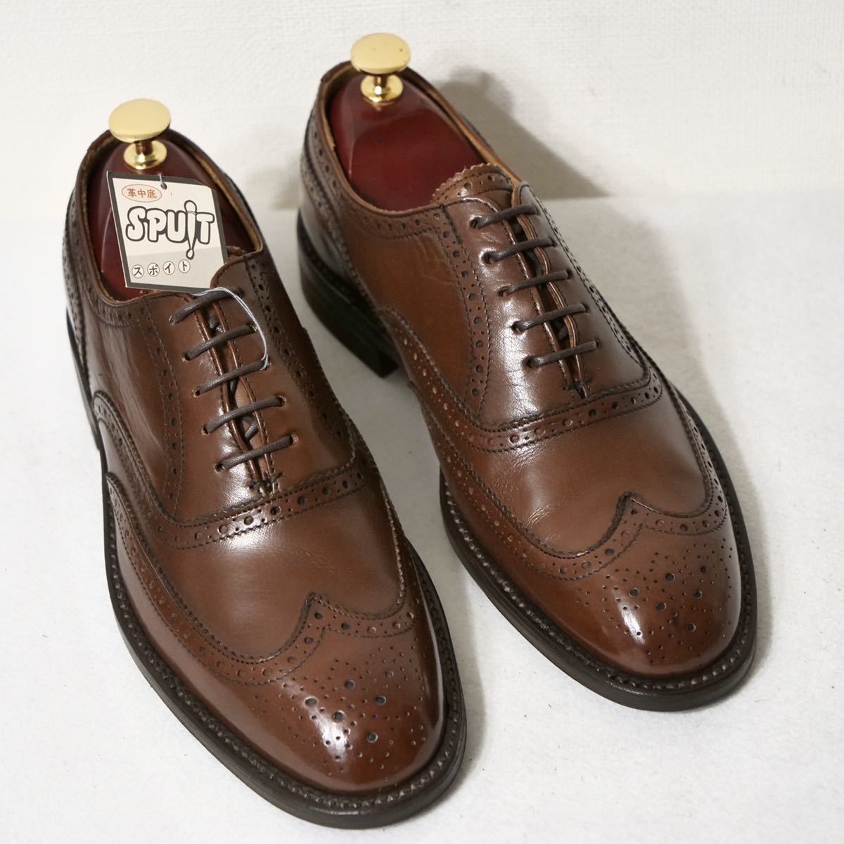 【稀少品/送料無料◎】REGAL リーガル 日本製靴 デッドストック 24EE 実寸25.0cm相当 ブラウン ウイングチップ ビジネスシューズ 革靴 1