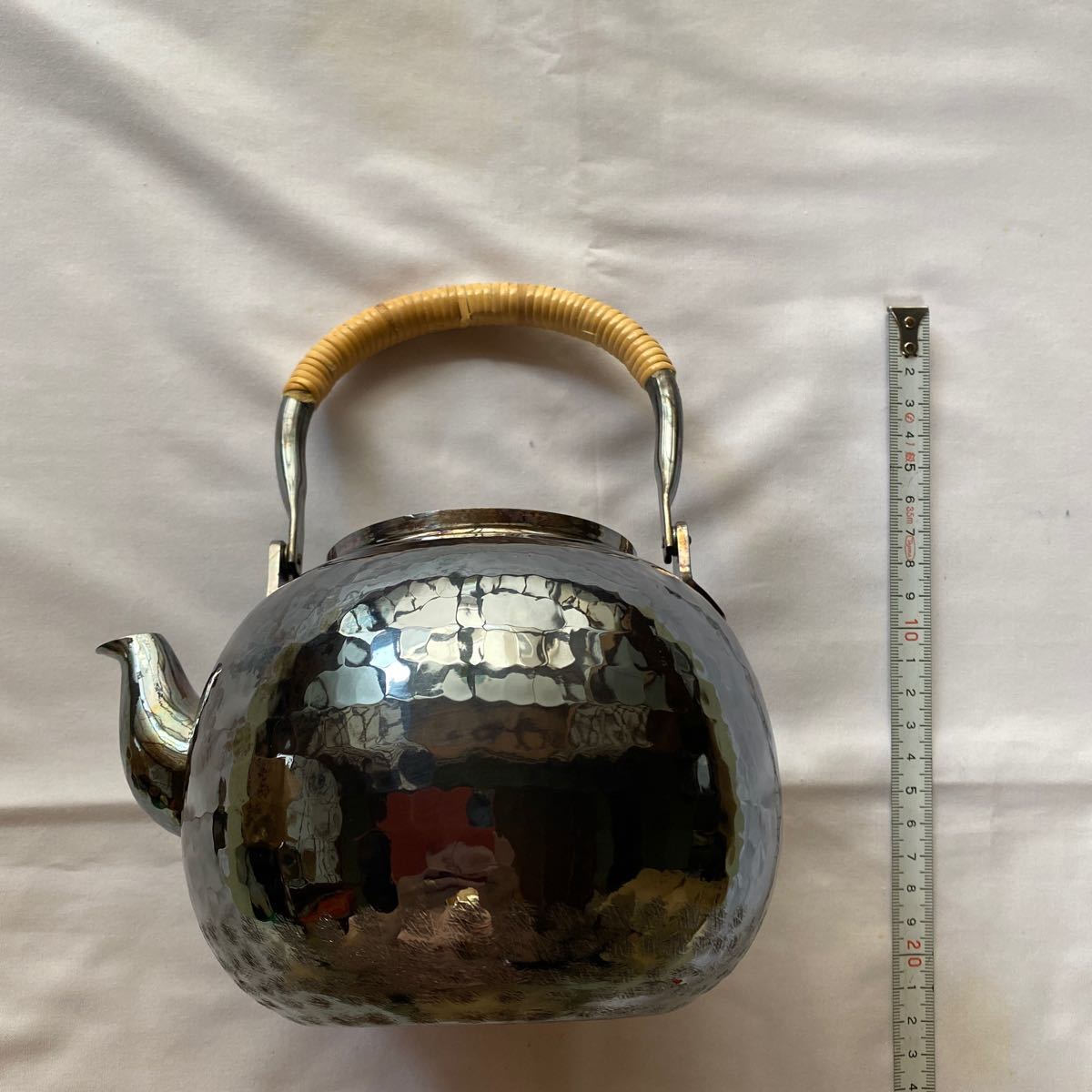未使用】いぶし銀 湯沸 やかん 茶道具 急須 煎茶道具 金属工芸 工芸品