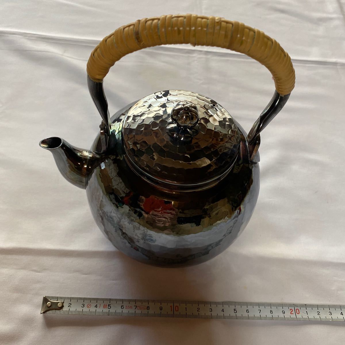 未使用】いぶし銀 湯沸 やかん 茶道具 急須 煎茶道具 金属工芸 工芸品