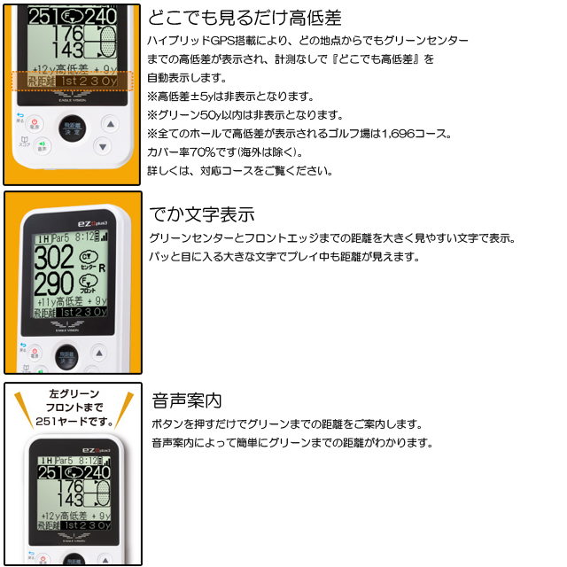 送料無料【新品即決】EAGLE VISION イーグル ビジョン ez plus3 GPS