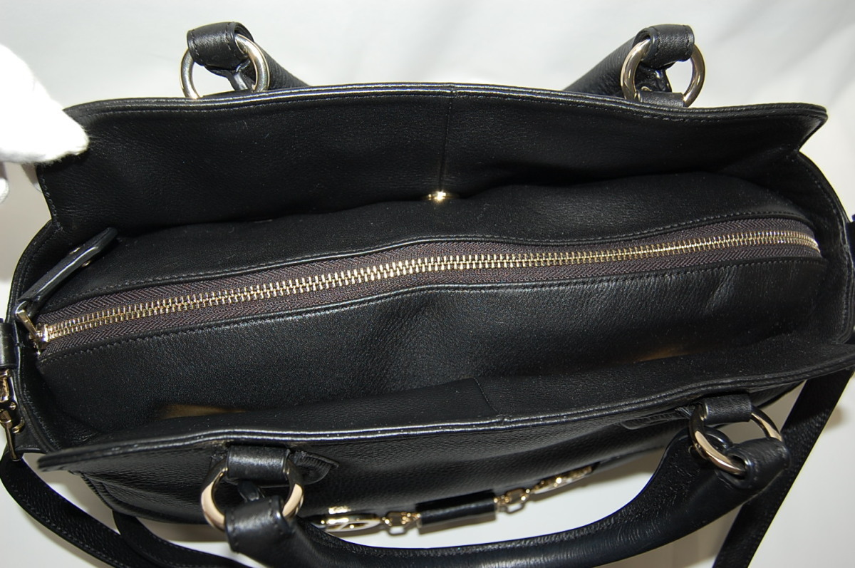 アイグナー　ＡＩＧＮＥＲ　レザー　２ｗａｙ　トートバッグ　ショルダーストラップ付き　（ブラック）　【中古】【当日発送】_画像5