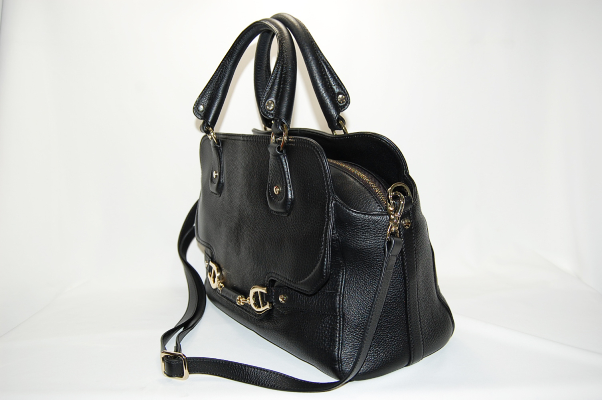 アイグナー　ＡＩＧＮＥＲ　レザー　２ｗａｙ　トートバッグ　ショルダーストラップ付き　（ブラック）　【中古】【当日発送】_画像3