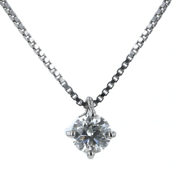 Pt850 Pt900 プラチナ ネックレス ダイヤモンド0.18ct 一粒石