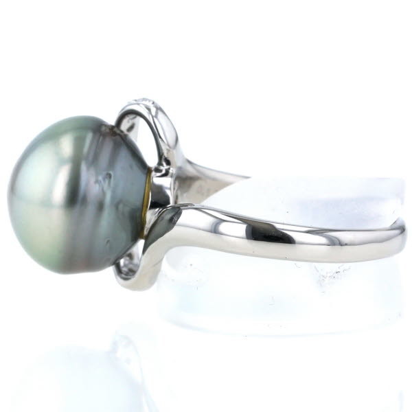 Pt900 プラチナ リング ダイヤモンド0.15ct パール 黒蝶真珠13.2 Pt900 プラチナ リング ダイヤモンド0.15ct パール 黒蝶真珠13.2