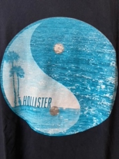 【送料無料】正規品　新品　ホリスター HOLLISTER メンズ　半袖　Tシャツ　L　ネイビー