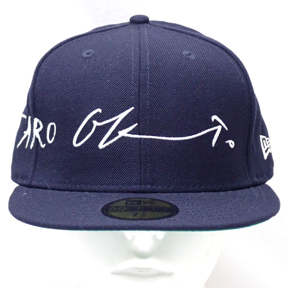 ★未使用 NEW ERA/ニューエラ × 岡本太郎 59FIFTY コラボキャップ 7.5/頭周り約59cm/ネイビー/ウール100%/タグ付き/帽子#1764000079_画像2