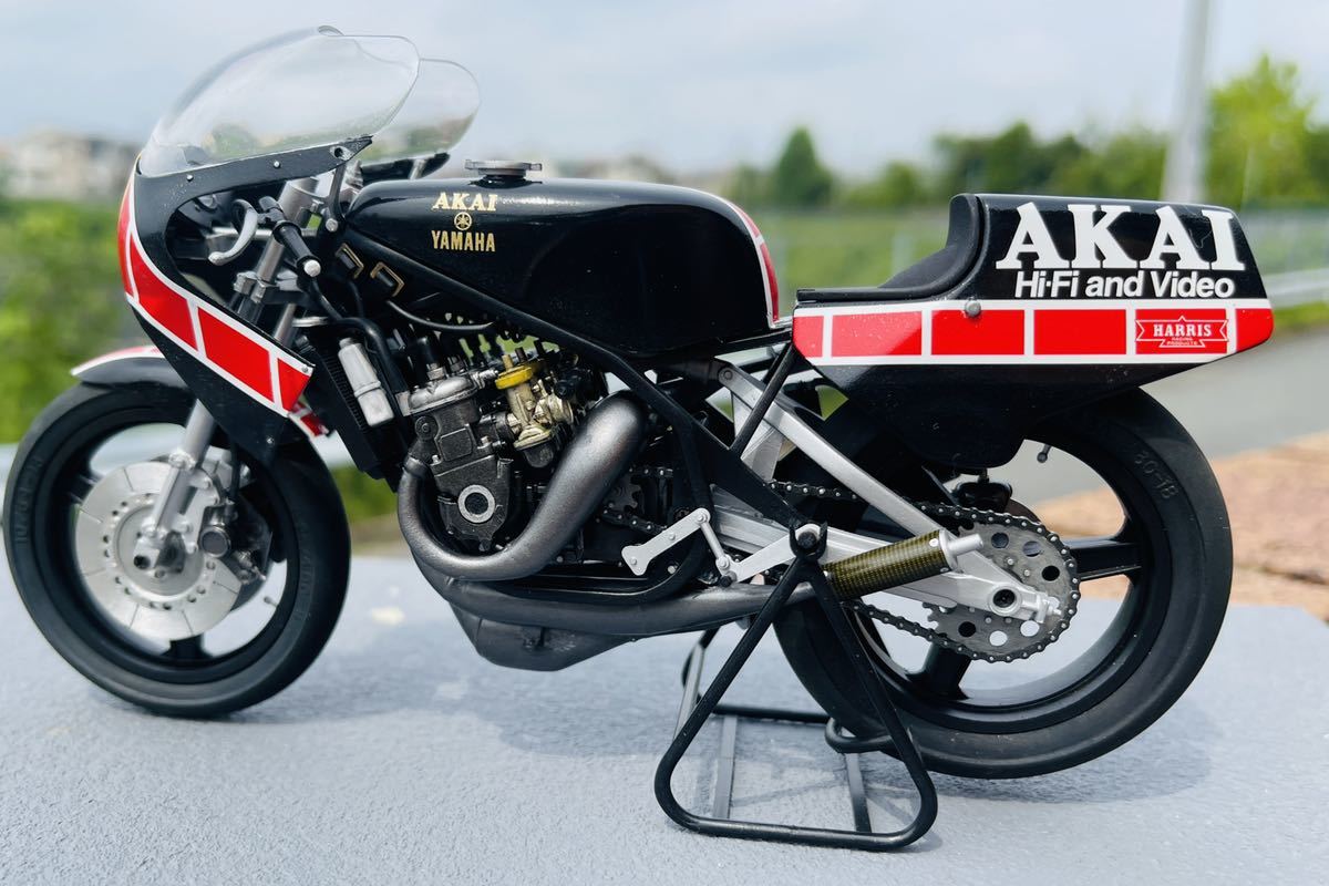 自作完成品 タミヤ 1/12 アカイ ヤマハ YZR500 キットから製作しました_画像3