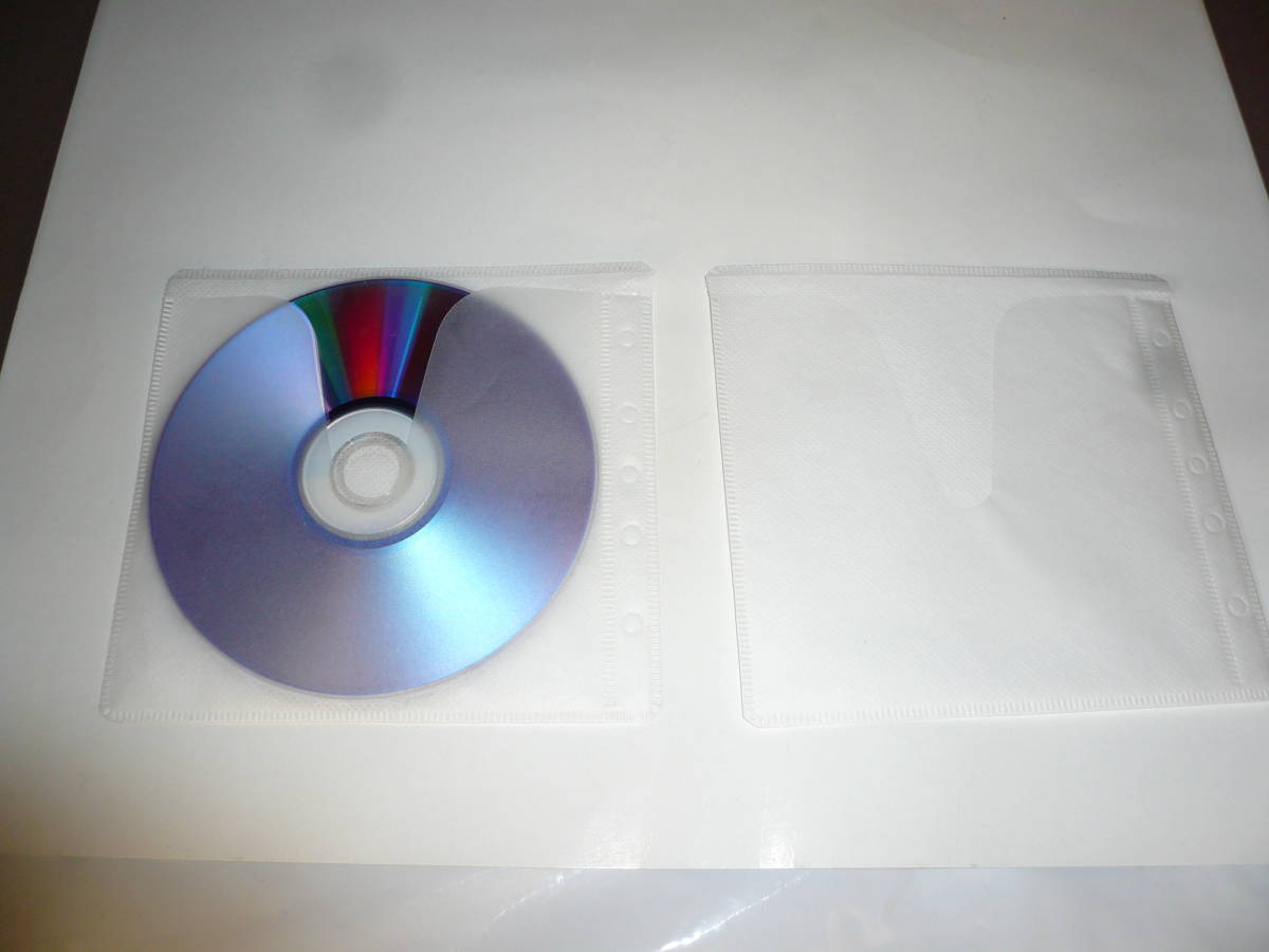 ※ 1円スタート ◆DVD/CD用 PPスリーブ 両面（2枚)収納用不織布ケース 100枚(200枚収納)CDスリーブ 100枚1パック個 両面カバー収納ケース_※　DVDは収納見本です。