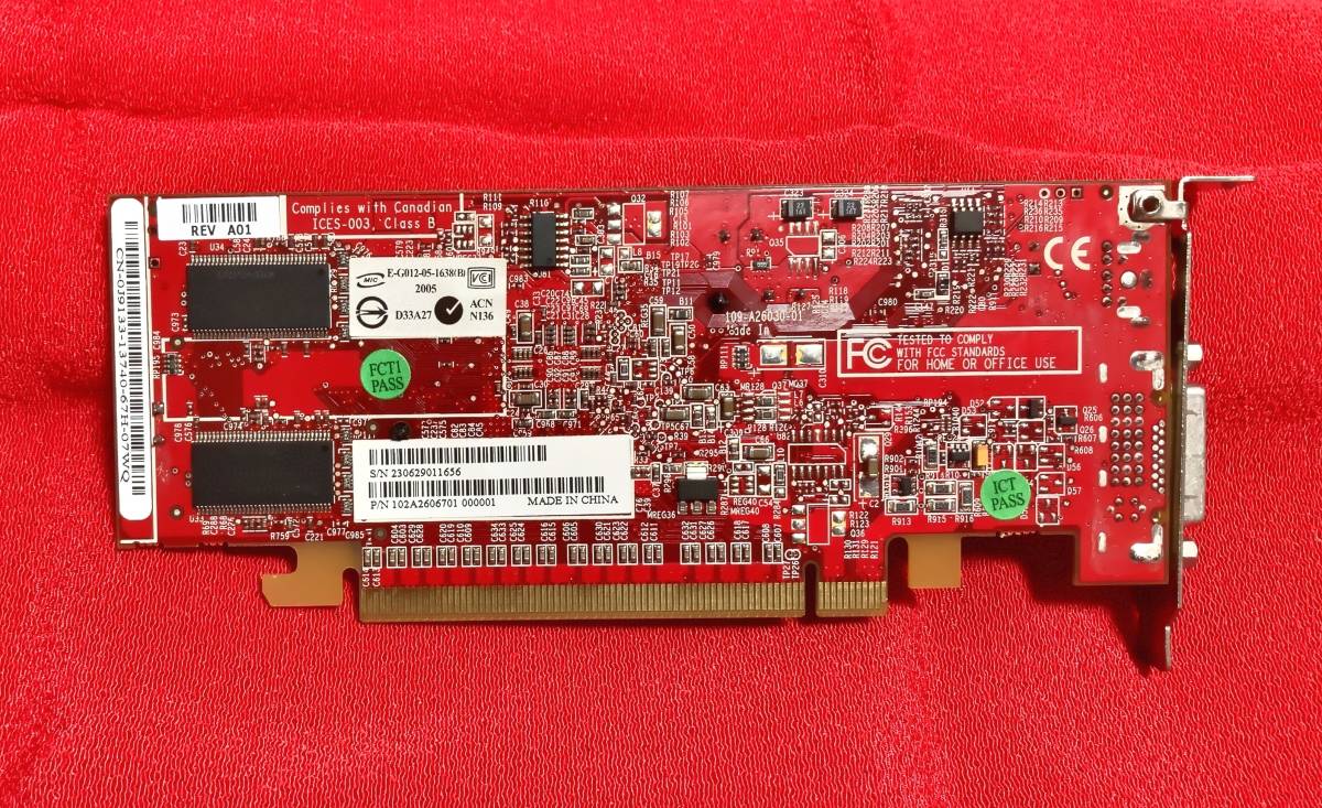 ATI Radeon X600 128MB PCI-E PN 109-A26030-01 DVI S-Video(TV-Out) LowProfile ロープロファイル_画像2