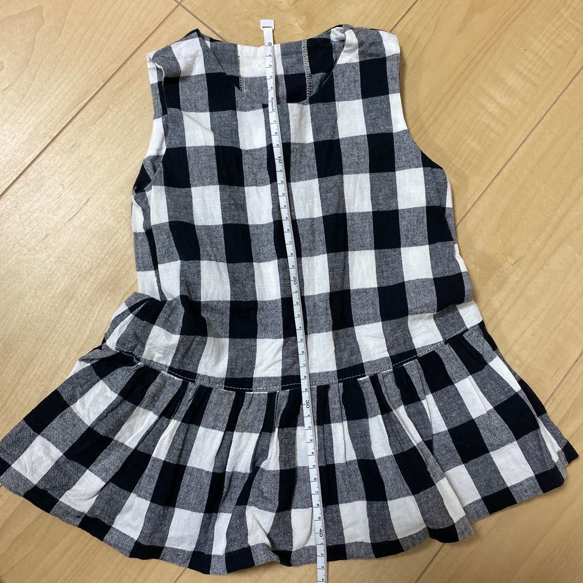 セットアップ　チェック柄　夏服　80 ショートパンツ　ノースリーブ