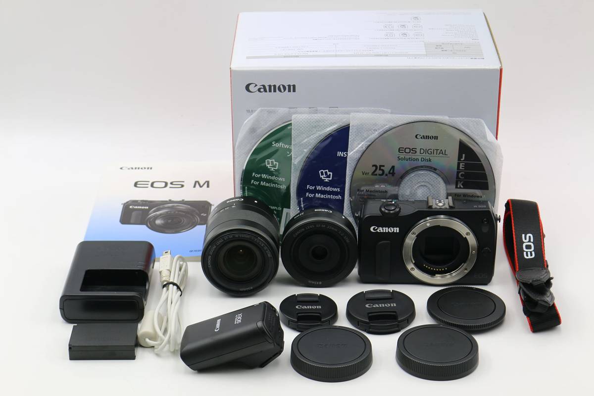 ☆美品☆ Canon ミラーレス一眼カメラ EOS M ダブルレンズキット EF