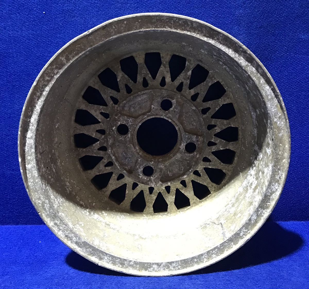  Junk exhibition!* "Enkei" * mesh wheel * old car! that time thing!*13x6JJ/ offset approximately +14( measurement )/PCD114.3-4H* only one 