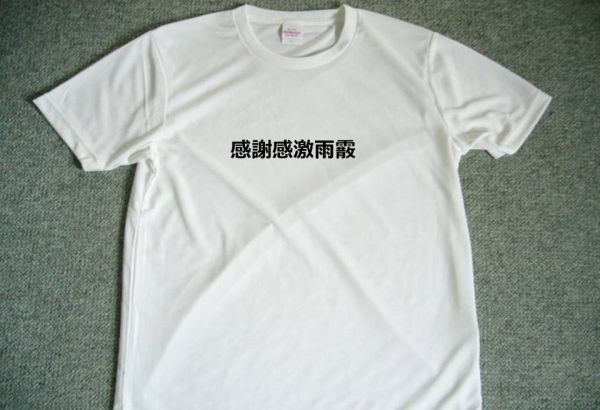 感謝感激雨霰　ドライＴシャツ　Ｓ　Ｍ　Ｌ　ＸＬ　宴会　忘年会　グッズ　面白　お笑い　感謝　漢字　ＫＡＮＪＩ_画像1