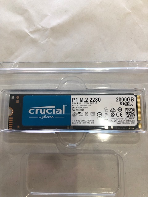 Crucial SSD 2TB M.2 NVMe 未使用品 CT2000P1SSD8JP_画像1